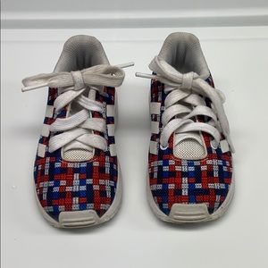 Adidas Blue Red Check Toddler Sneakers Tennis Shoe